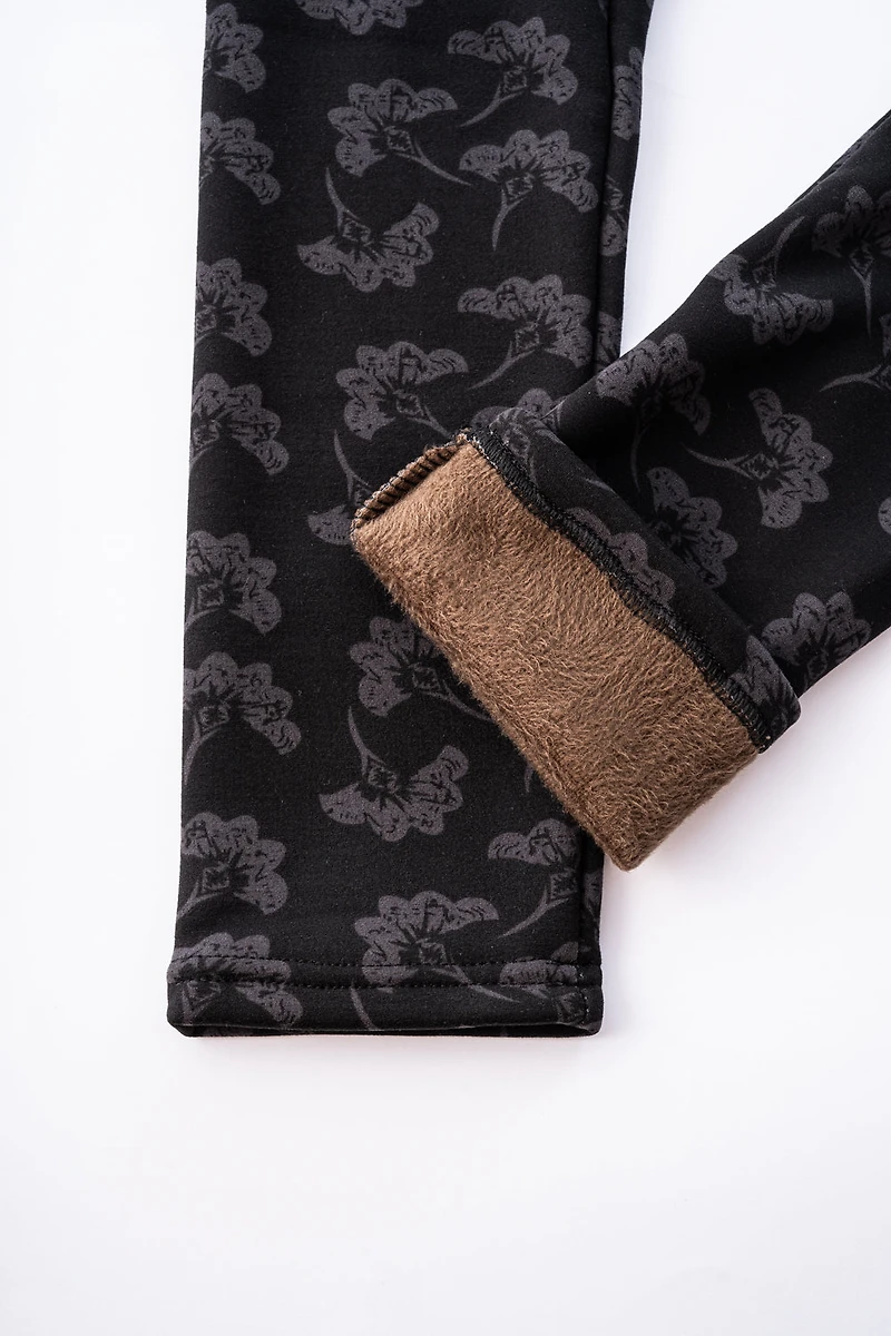 Grey Lotus - Cozy Lined Leggings