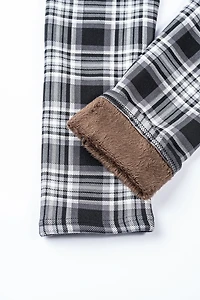 Black & White Tartan - Cozy Lined Leggings