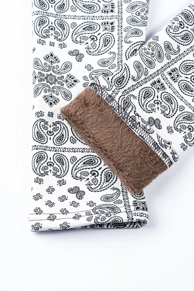 Paisley blanc - Leggings doublés confortables