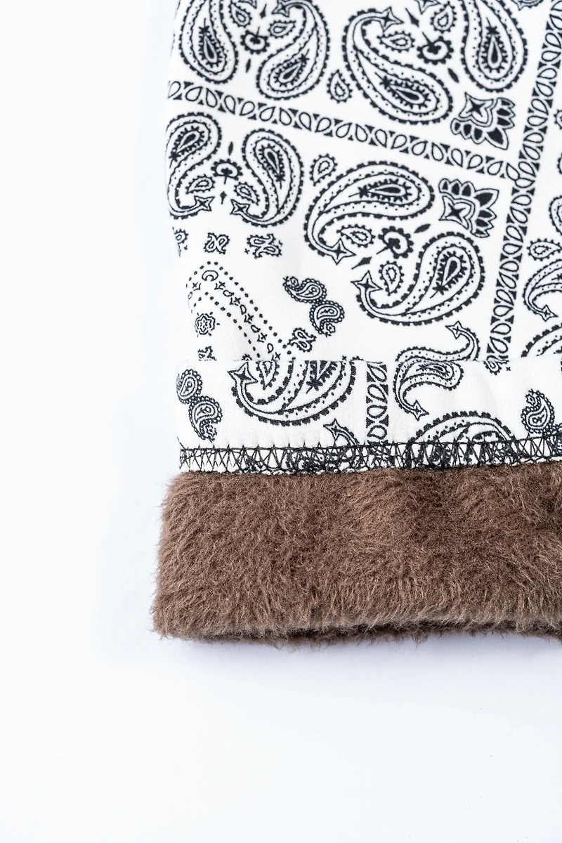 White Paisley- Cozy Lined Leggings