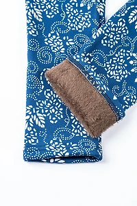 Blue & White Design - Cozy Lined Leggings