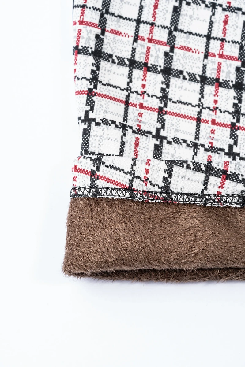 Light Gray Tartan - Cozy Lined Leggings