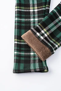 Green Tartan - Cozy Lined Leggings
