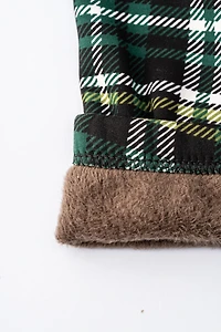 Green Tartan - Cozy Lined Leggings