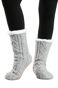 Gris foncé - chaussettes de pantoufles confortables
