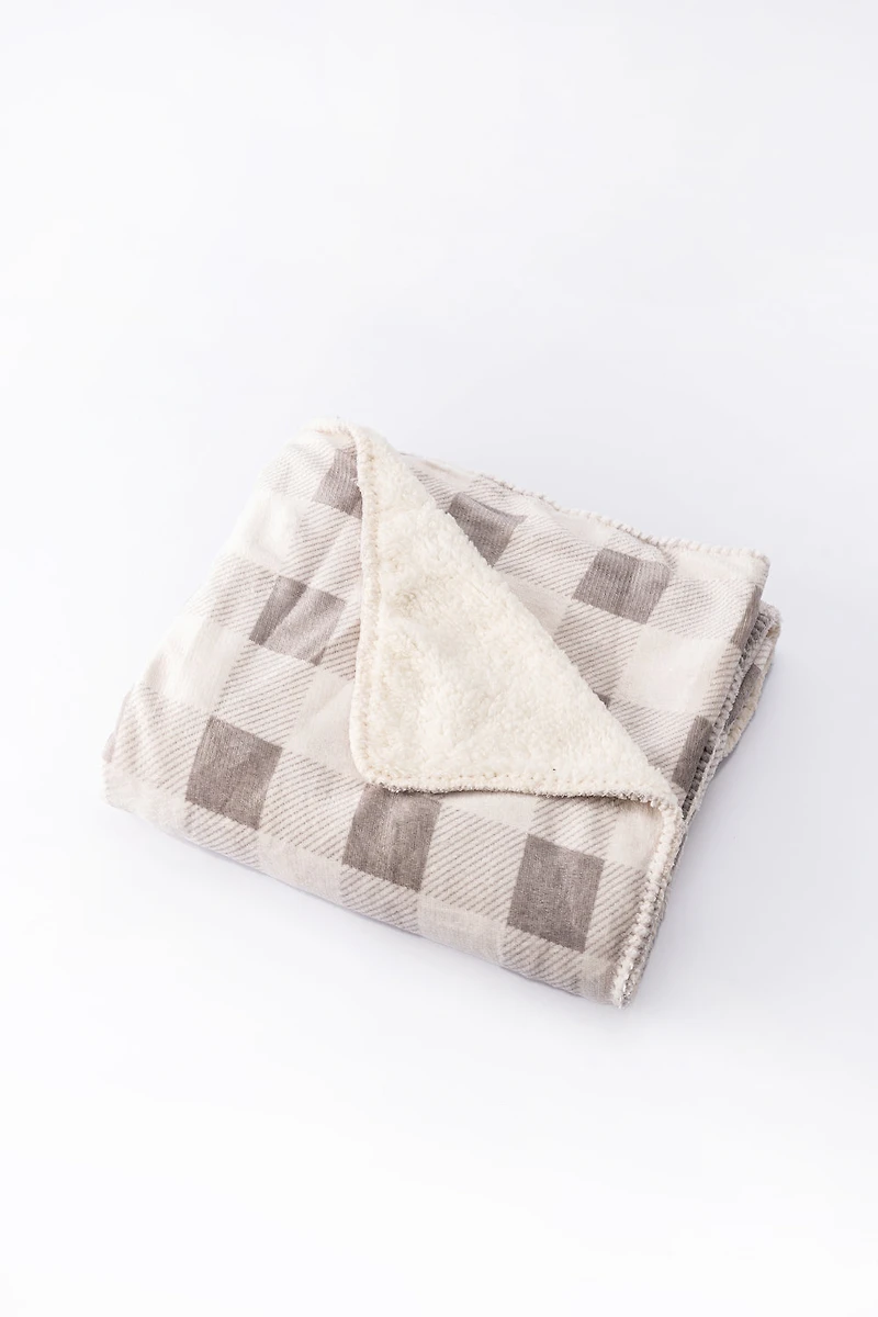 Plaid noyer - Couverture Sherpa