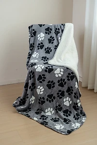 Grey Little Paws - Sherpa Blanket