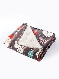Holly Jolly Xmas - Sherpa Blanket