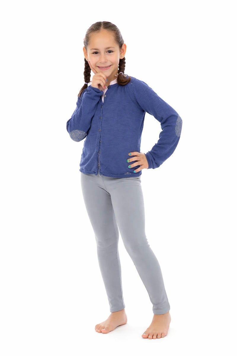 Stormy Grey Kid's - Cozy Lined Leggings