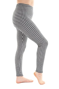 B&W Houndstooth - Cozy Lined Leggings