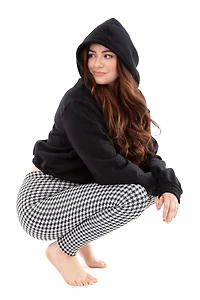 B&W Houndstooth - Cozy Lined Leggings