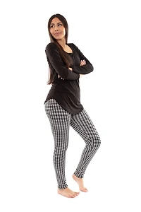 Grey Houndstooth - Cozy Lined