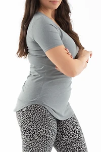 Gris clair - Tunique à manches courtes