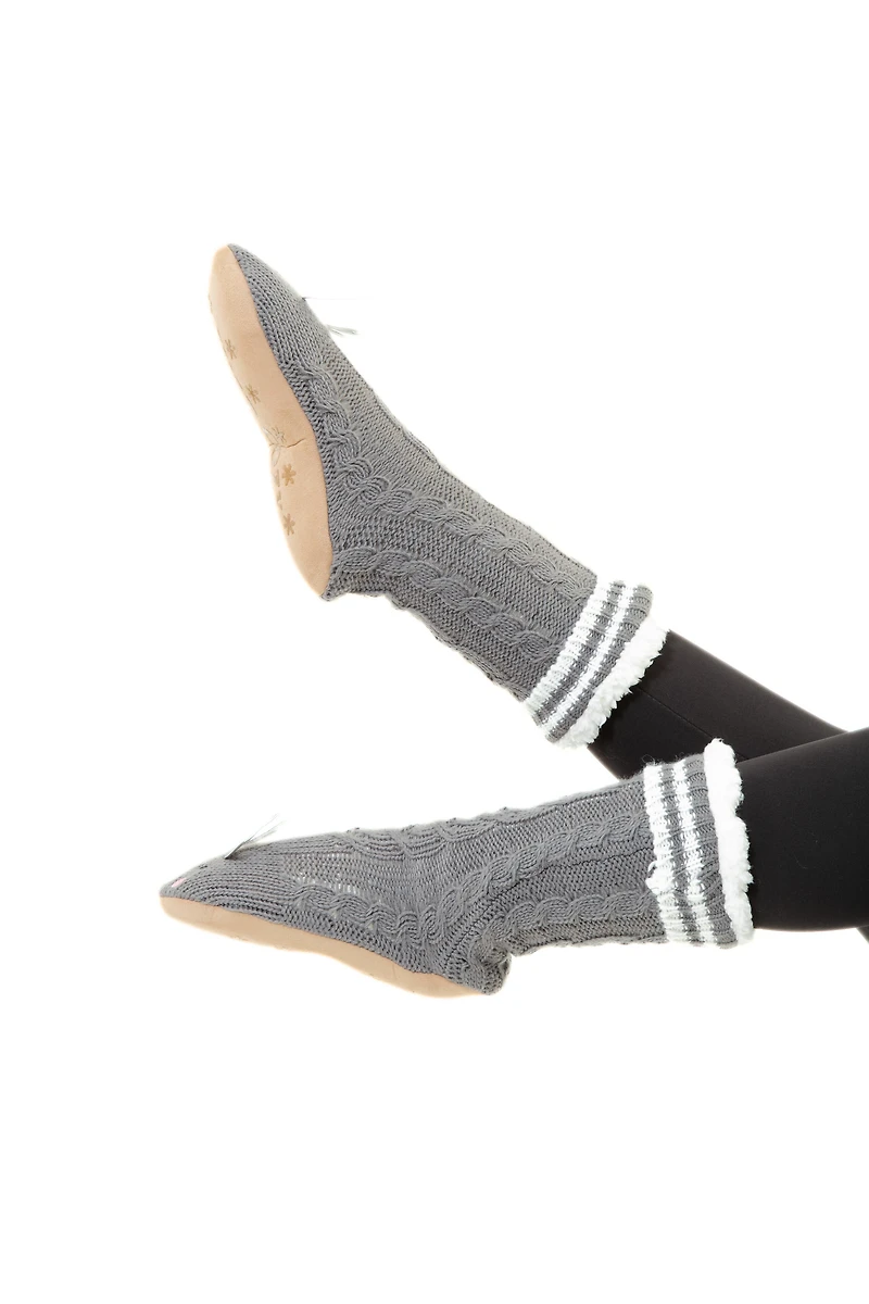 Elk gris - Chaussettes pantoufles confortables