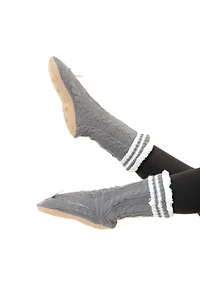 Elk gris - Chaussettes pantoufles confortables