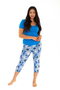 Blue Daisies - Capris