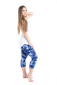 Navy Abstract - Capris