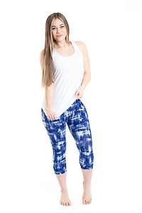 Navy Abstract - Capris