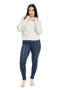 Navy Check - Cozy Lined Leggings