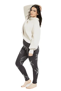 Leaves Gray - Cozy Lined Leggings