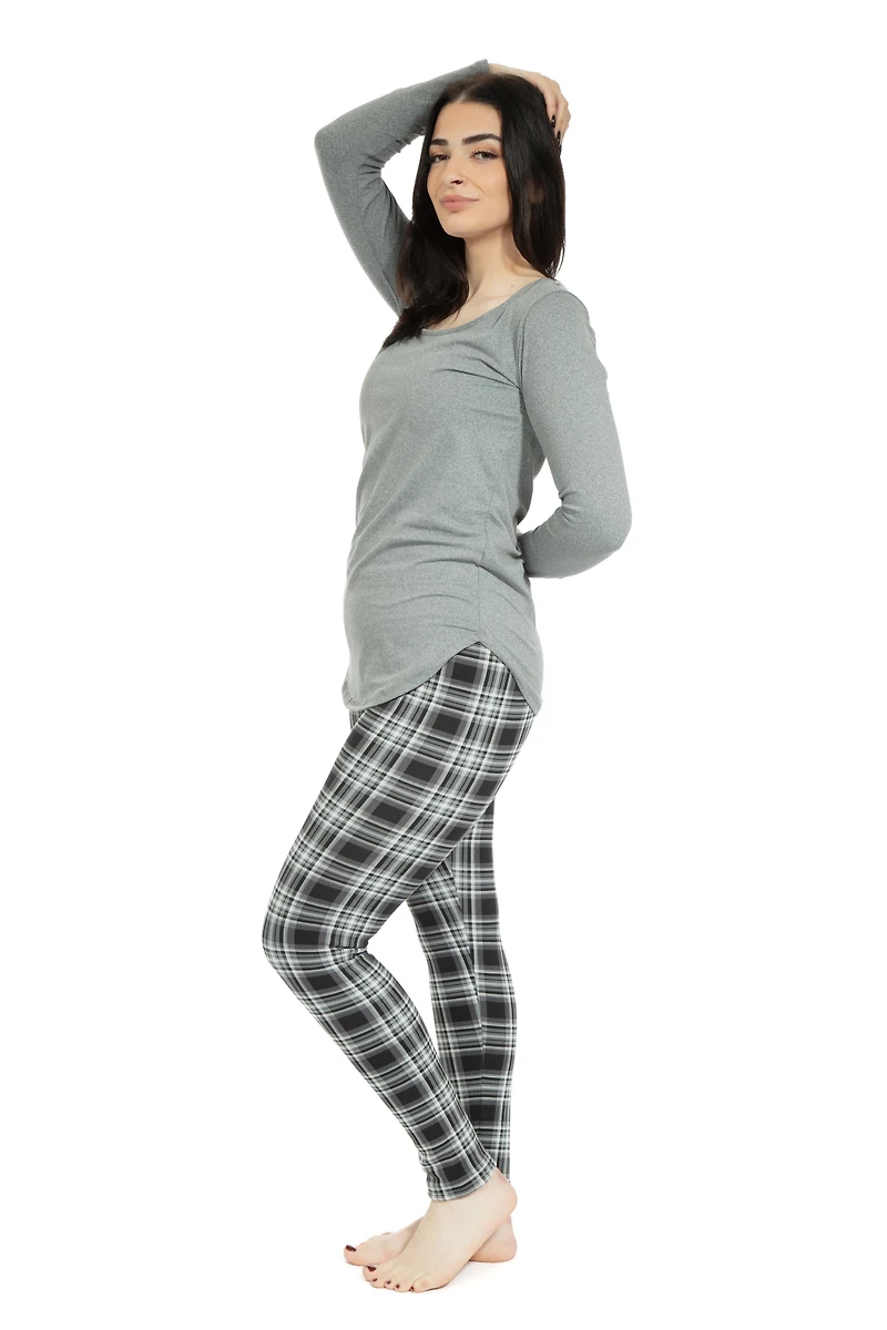 Black & White Tartan - Cozy Lined Leggings