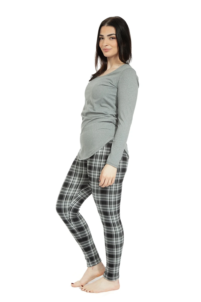 Black & White Tartan - Cozy Lined Leggings