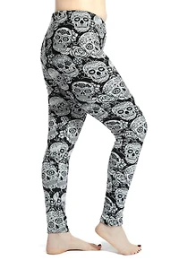 White Skull - Cozy Lined Leggings