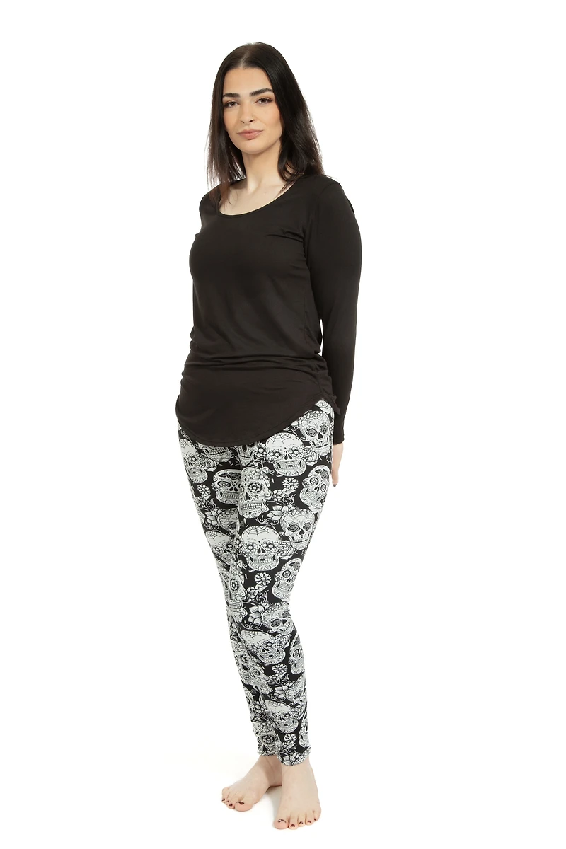 White Skull - Cozy Lined Leggings