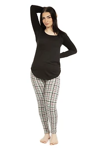 Light Gray Tartan - Cozy Lined Leggings