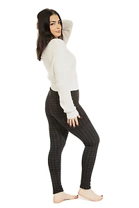 Black Gingham - Cozy Lined Leggings