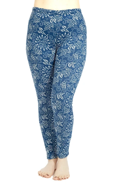 Blue & White Design - Cozy Lined Leggings