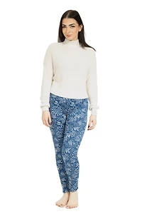Blue & White Design - Cozy Lined Leggings