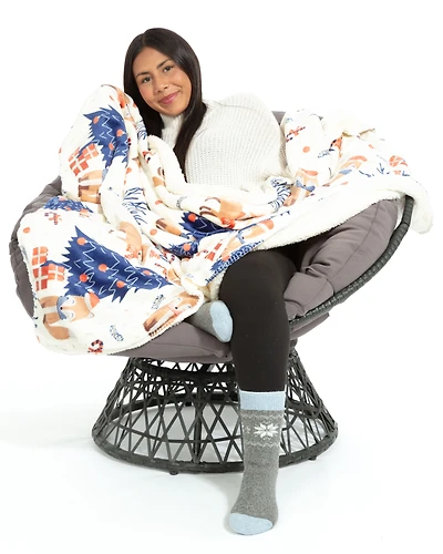 Foxy Noel - Sherpa Blanket