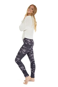 Purple Camouflage - Cozy Lined Leggings