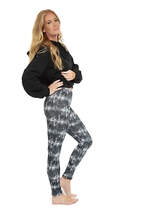 B&W Marbled - Cozy Lined Leggings