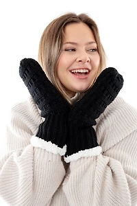 Black - Cozy Lined Mittens