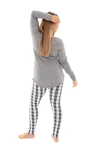 White & Gray Plaid - Cozy Lined Leggings
