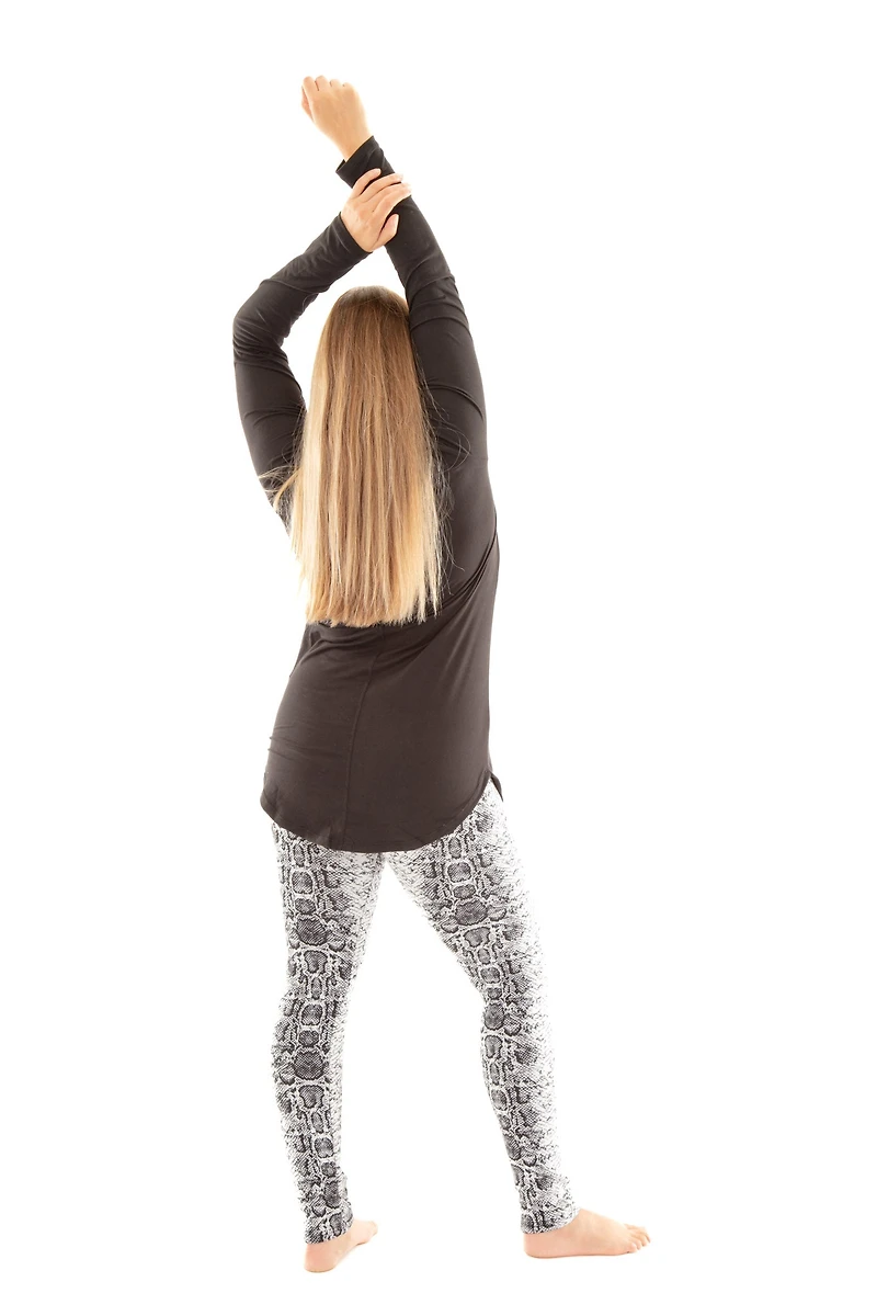 Light Gray Snake - Cozy Lined Leggings