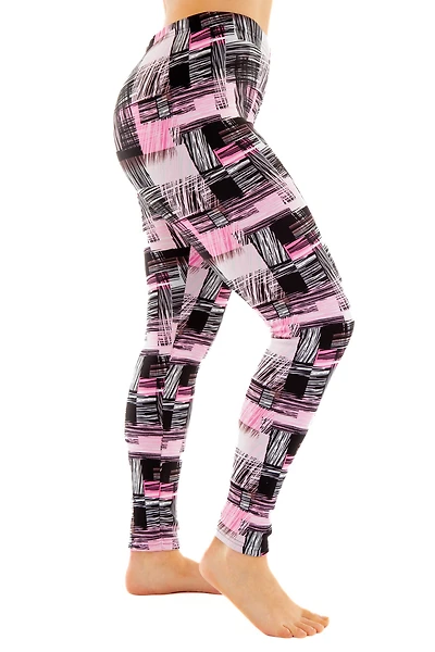 Pink & Black Traces - Cozy Lined Leggings