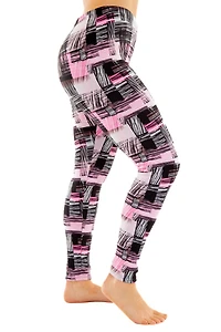 Pink & Black Traces - Cozy Lined Leggings