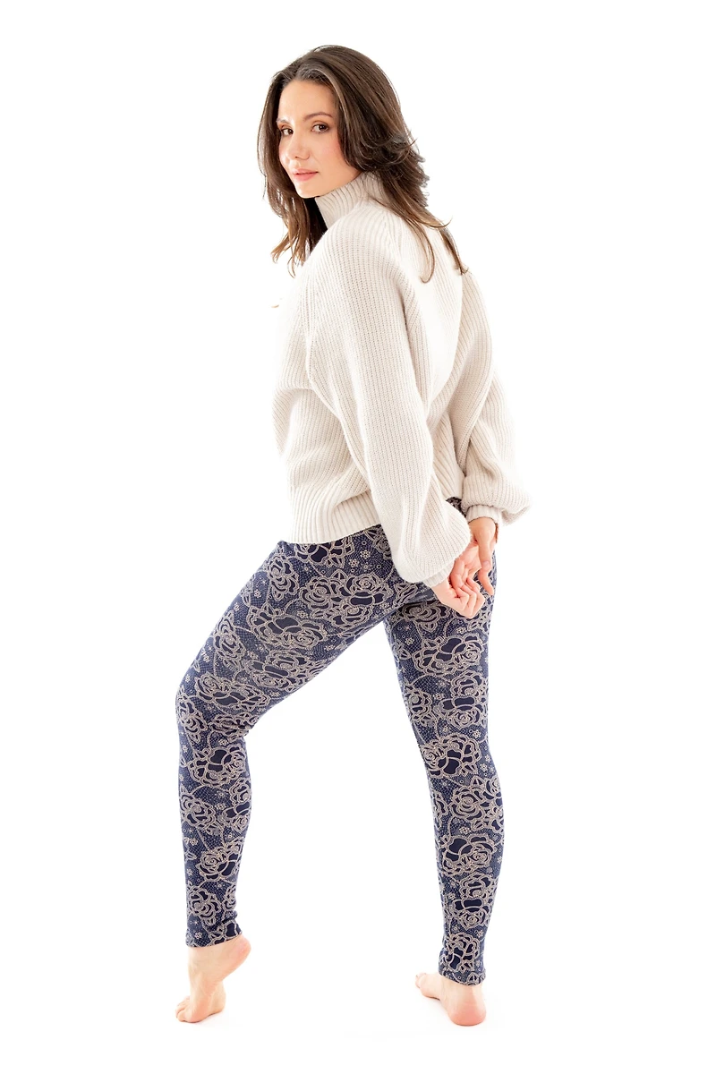 Fancy Roses - Cozy Lined Leggings