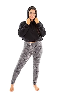 Dark Grey Snake - Cozy Lined Leggings