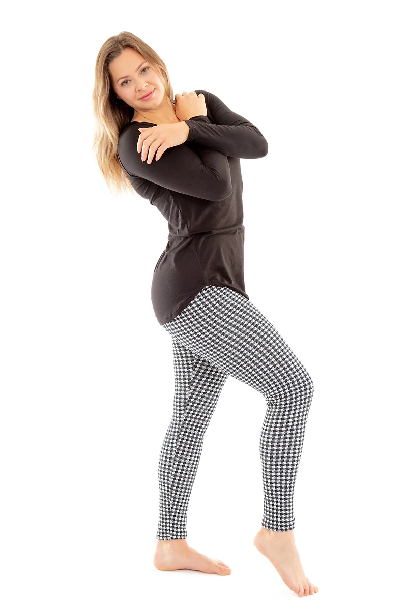 B&W Stars - Cozy Lined Leggings