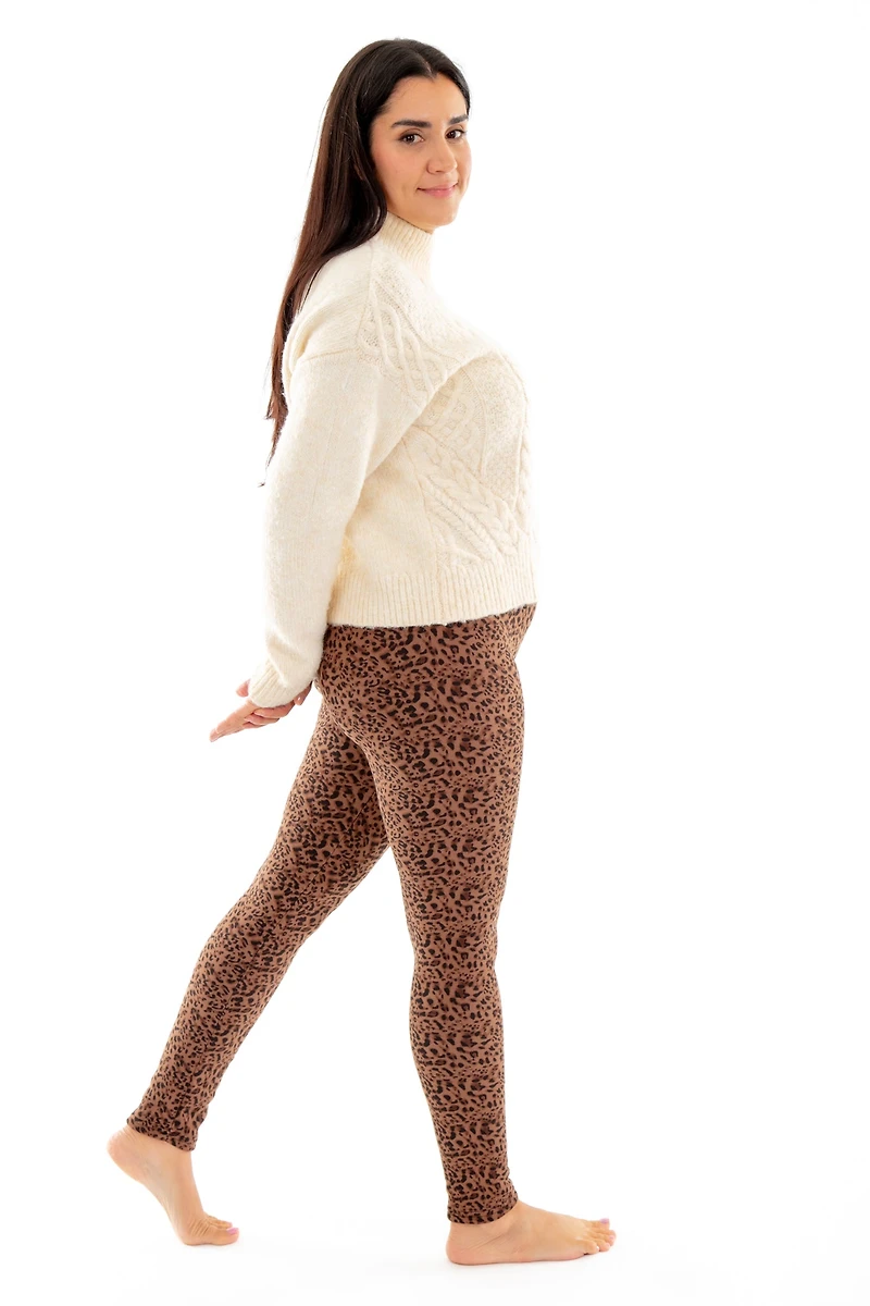 Brown Cheetah - Cozy Lined Leggings