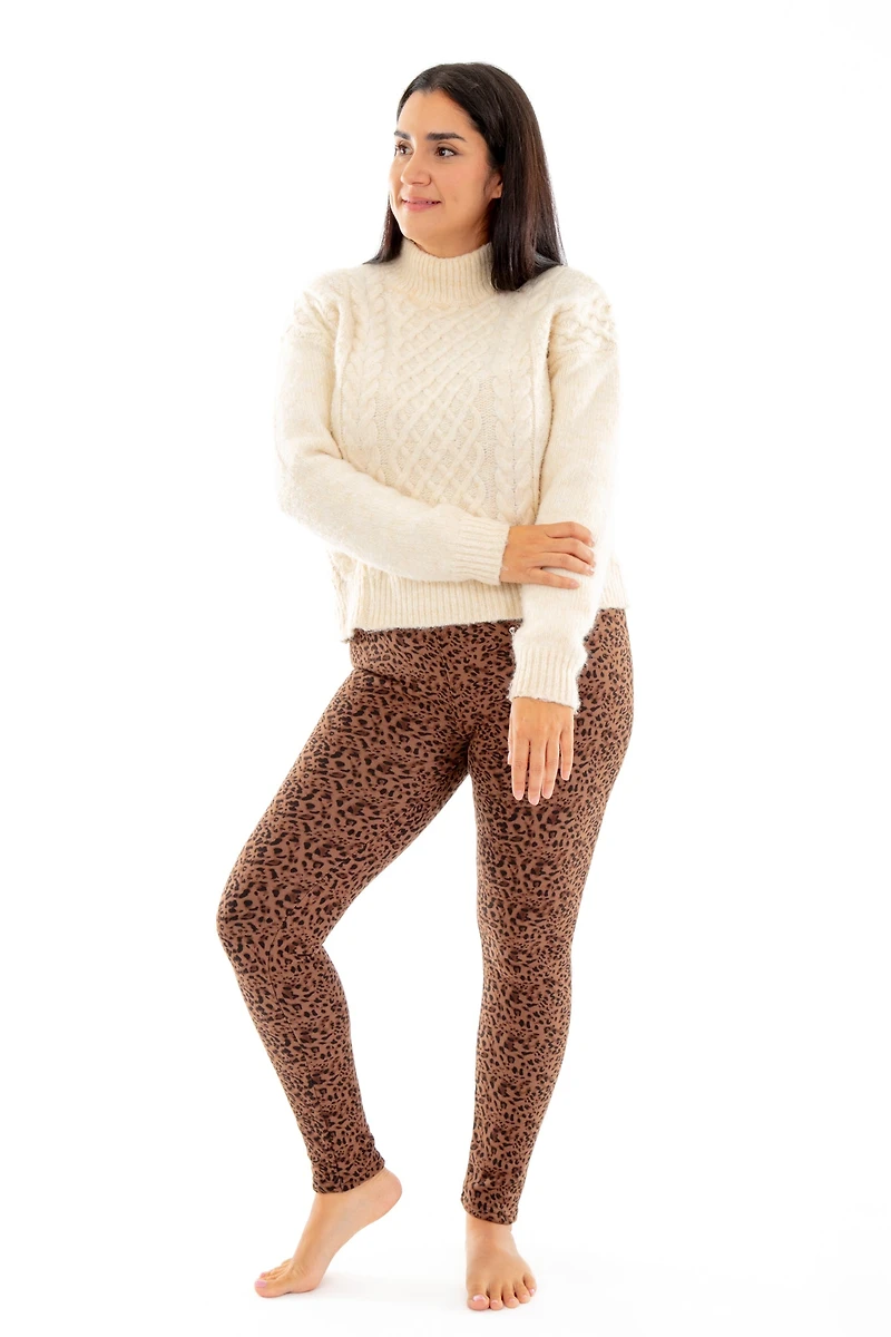 Brown Cheetah - Cozy Lined Leggings