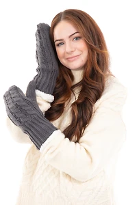 Gris Foncé - Mitaines Doublées Cosy