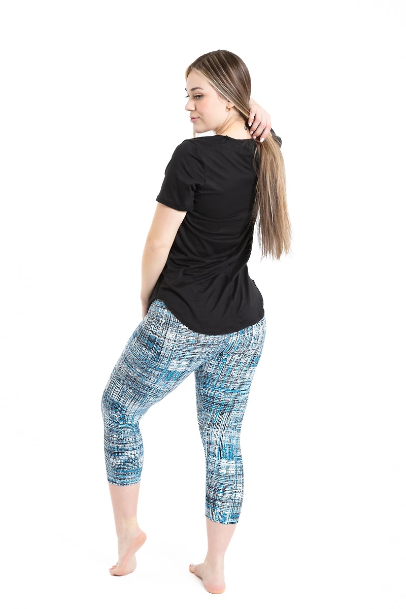 Blue Vintage Lines - Capris