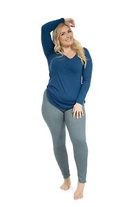 Blue Stripes - Cozy Lined Leggings