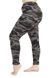 Grey Camouflage - Cozy Lined Leggings