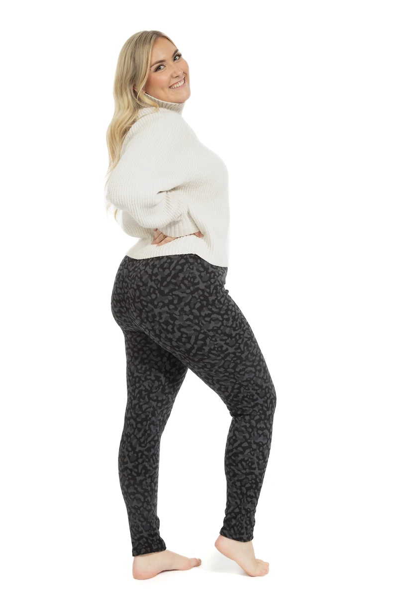 Grey Cheetah - Cozy Lined Leggings